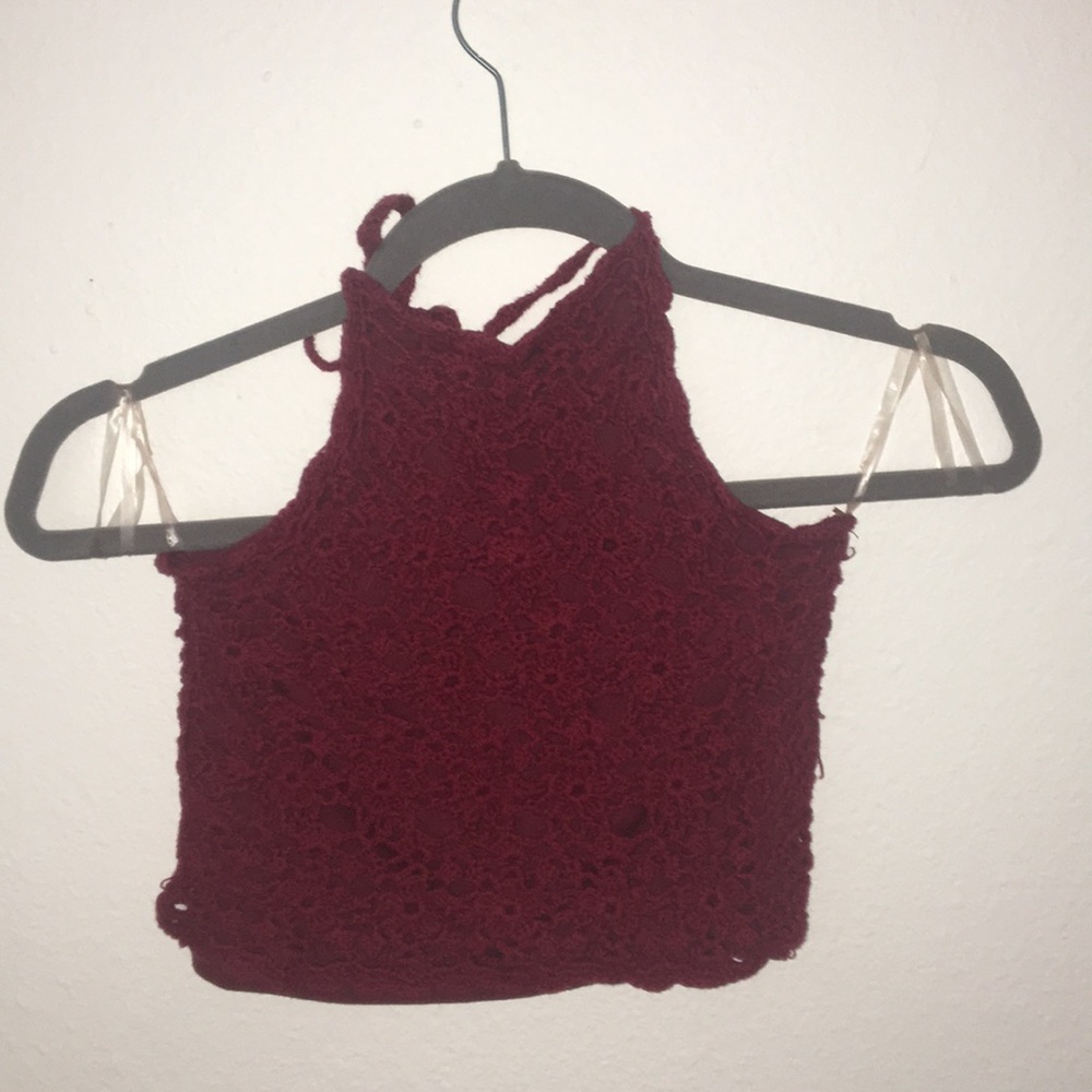 Maroon crochet halter